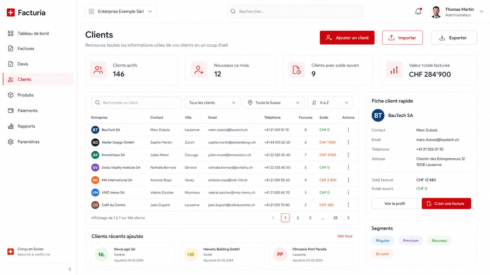 Fiches clients