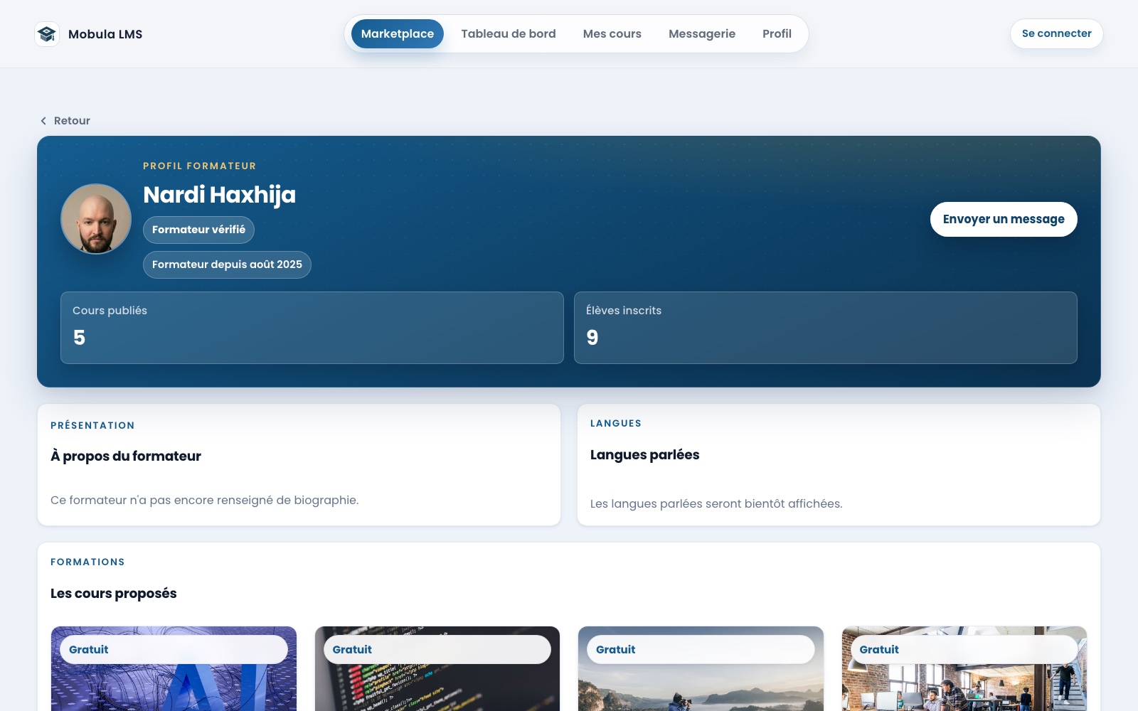 Profil public du formateur